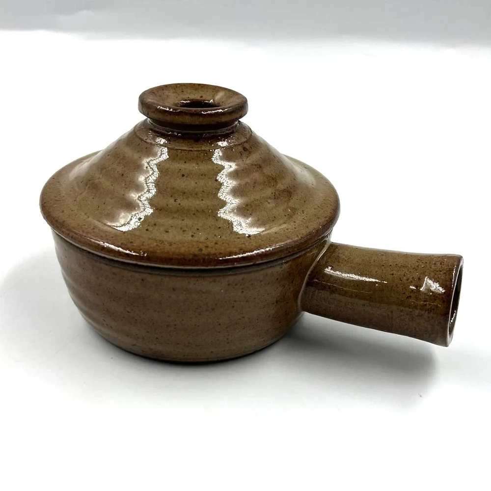 Vintage Ceramic Stoneware Pottery Small Casserole Soup Dish Earthy Small‎ Pot